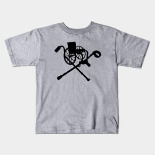 Wheelchair and Cross Crutches Canes Kids T-Shirt